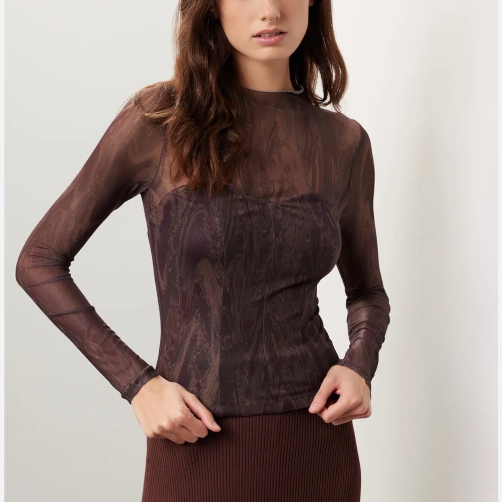 Louna Printed Mesh Top